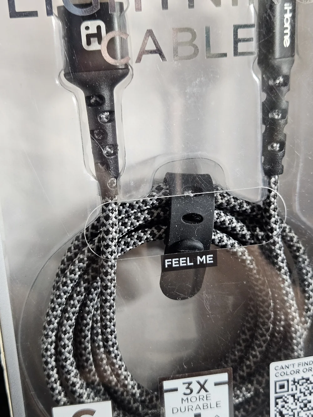 iHome 6ft. Braided USB-C Charging & Sync Cable -Black-Fabric Braided IPhone Ipad